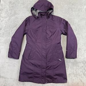 Eddie Bauer Weatheredge Womens Petite Medium Parka Purple Removable Liner